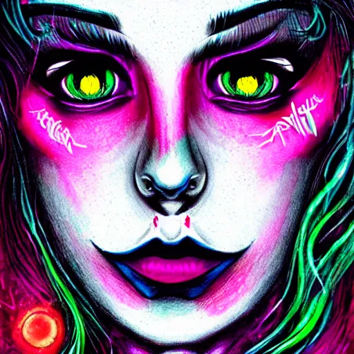 Image similar to neon monster illustrated by harumi hironaka