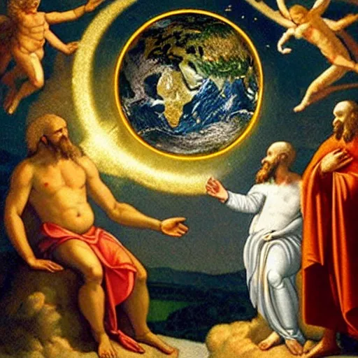 Prompt: God speaking the creation of the world