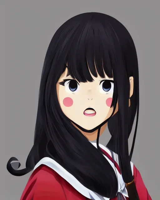 Image similar to a portrait of komi - san, anime character art, digital art