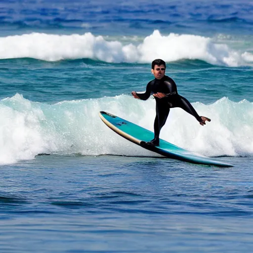 Image similar to ben shapiro surfing on Hawaii high definition, 4k