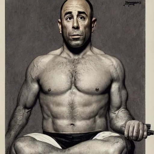 Image similar to joe rogan by norman rockwell