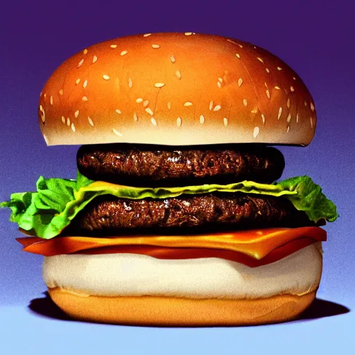 Prompt: a photorealistic hamburger