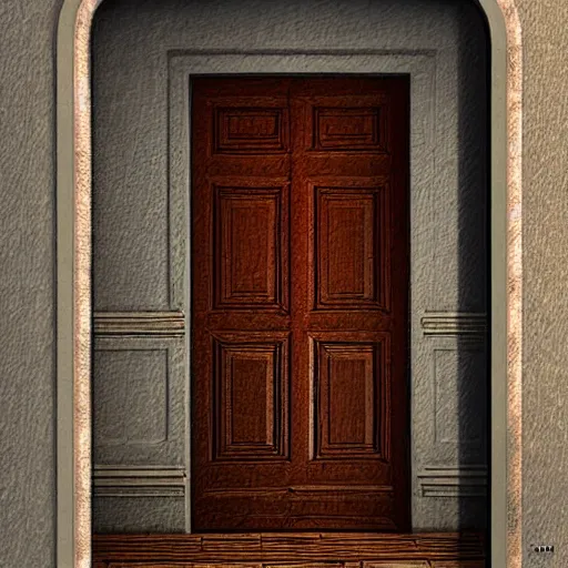 Prompt: an open doorway in the middle of the night digital art