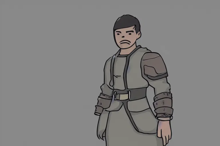 Image similar to Rimworld Character Pawn Concept art youtube thumbnail clean Minimalist