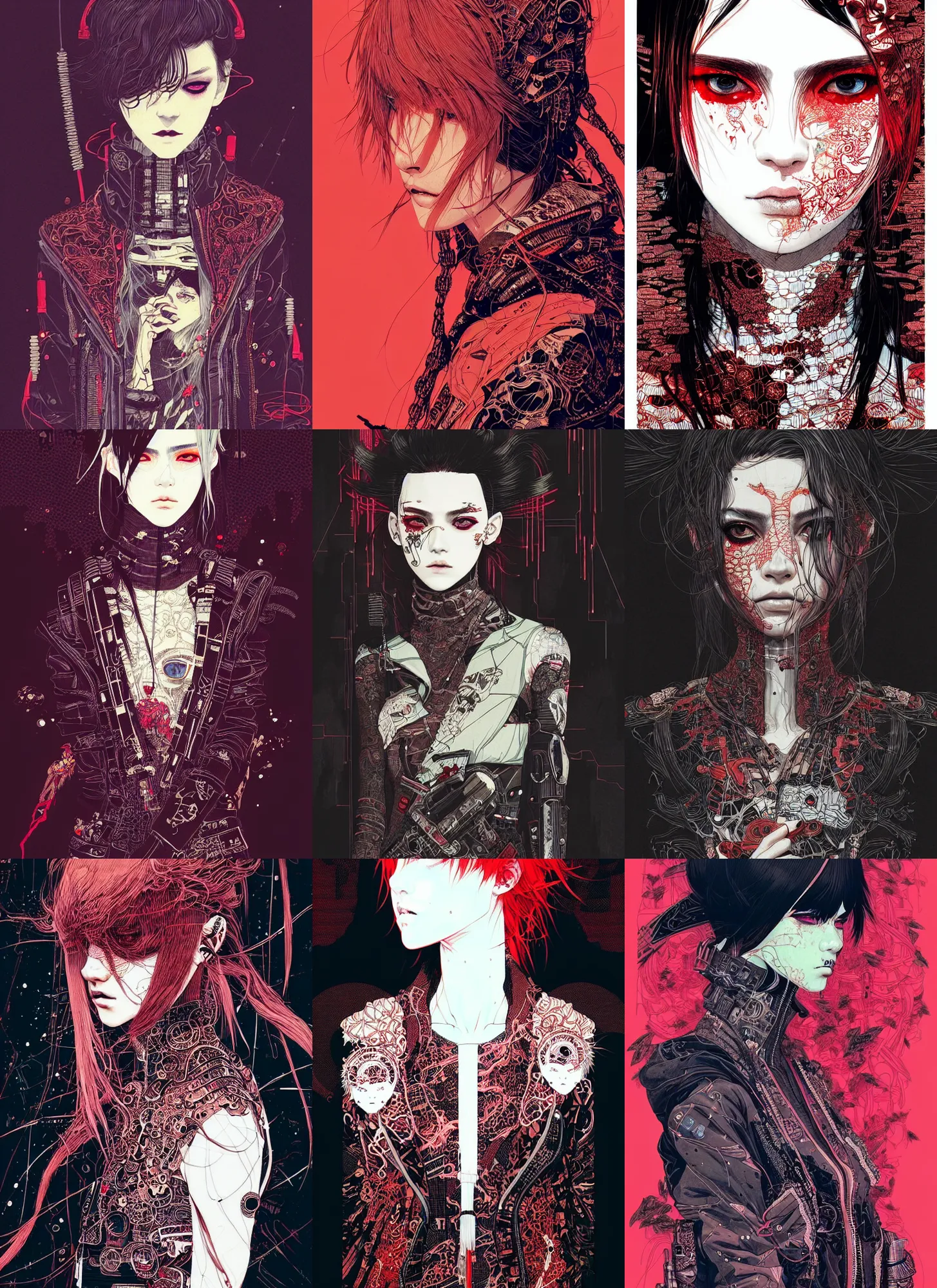 Prompt: very cool girl wearing cyberpunk intricate streetwear, beautiful, detailed portrait, intricate complexity, by conrad roset, takato yamamoto. 4 k, beautiful, cinematic dramatic atmosphere, sharp focus
