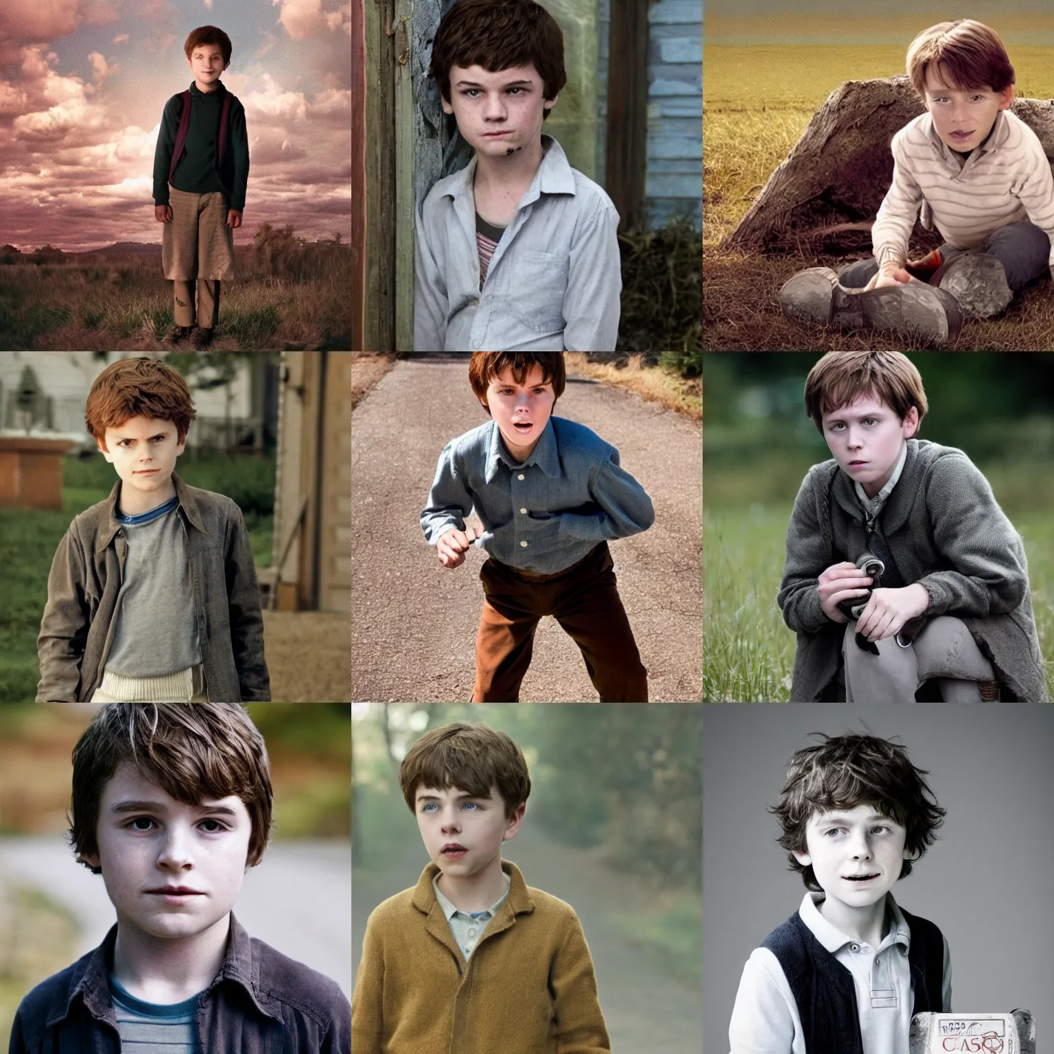 Prompt: bill skascard as the kid from castlerock series, an award winning photo from the series