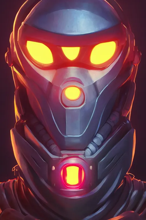 Image similar to epic mask helmet robot ninja portrait stylized as fornite style game design fanart by concept artist gervasio canda, behance hd by jesper ejsing, by rhads, makoto shinkai and lois van baarle, ilya kuvshinov, rossdraws global illumination radiating a glowing aura global illumination ray tracing hdr render in unreal engine 5