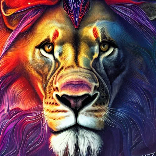 Image similar to lion by android jones