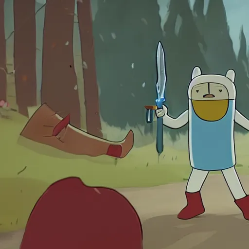 Image similar to finn from adventure time kills anti-borch believers, 4K