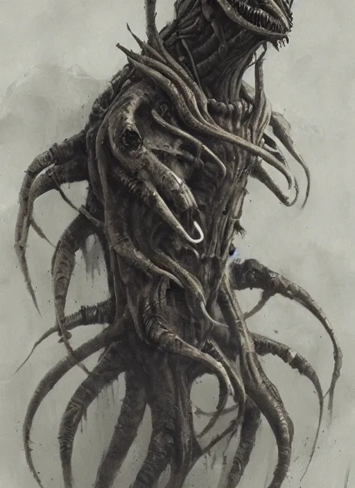 Image similar to the thing creature, alien, concept art by Carlos Huante