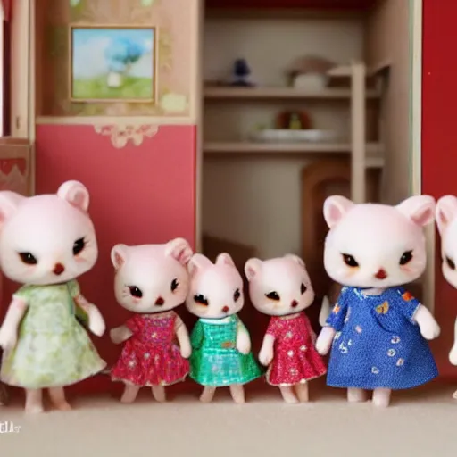 Image similar to The Sylvanian family in an empty house because everything is expensive