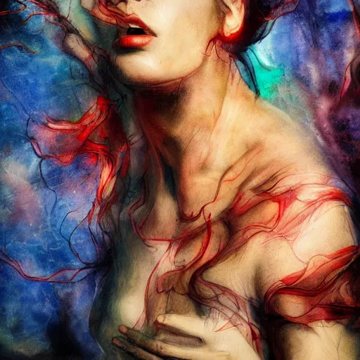 Image similar to the energy of dreams, 8 k resolution, beautiful, dark ambient, neoplasticism art, marvel comics dslr hdr, art by artemisia gentileschi, water color, artstation, concept art, smooth, sharp focus, illustration