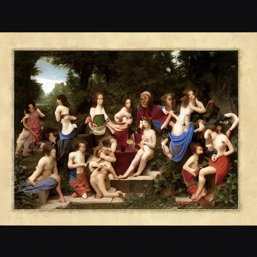 Image similar to Where's Waldo, in the style of Bouguereau