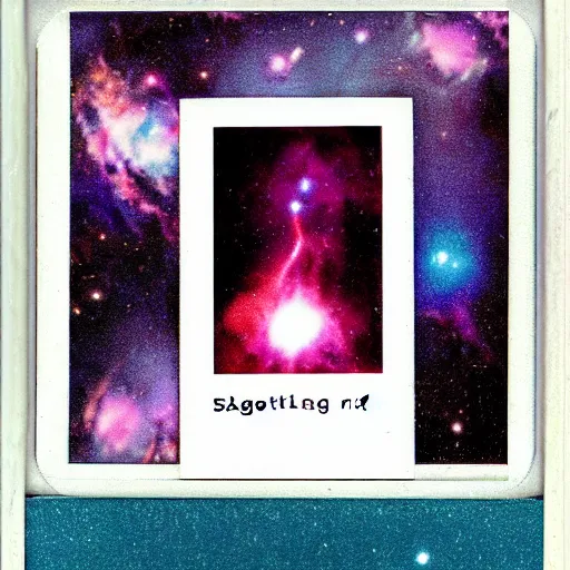 Prompt: sagittexploding nebula expired polaroid commission throwing photographed