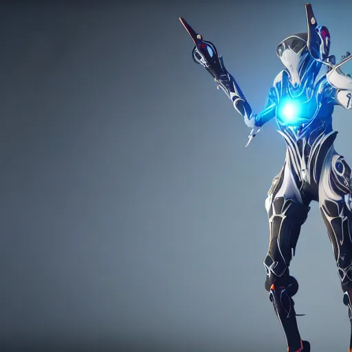 Image similar to female warframe in anime outfit, 8k resolution, high detail, ULTRA REALISTIC VFX, reflections, octane render, CGSociety