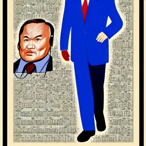 Image similar to Nursultan Nazarbayev in style of a GTA poster