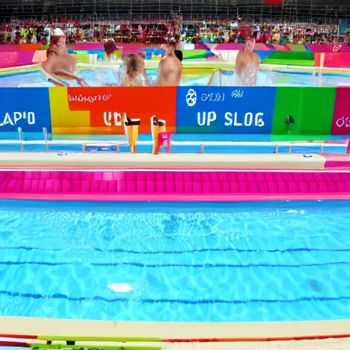 Prompt: olympic lasagna pool