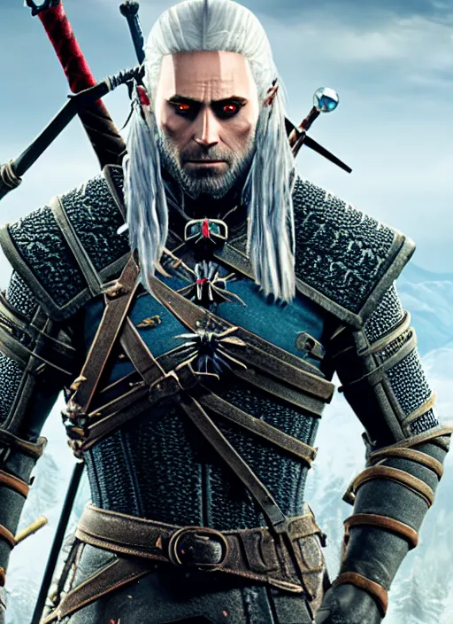 Image similar to Jared Leto in The Witcher 3, gameplay, 8k, HD