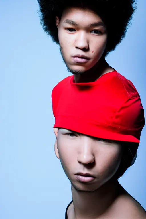 Image similar to full - length portrait of beats x - man, fashion color studio lighting, 3 5 mm, close - up