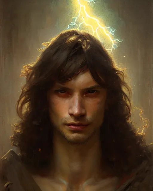 Image similar to a half body portrait of geek, high detail, cleary see face, by gaston bussiere, bussiere rutkowski andreas rocha, bayard wu, greg rutkowski, odd nerdrum, maxim verehin, dan dos santos, masterpiece, sharp focus, cinematic lightning