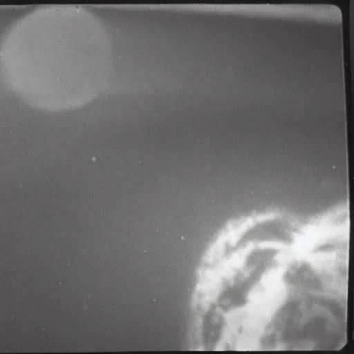 Prompt: a picture of earth from the space station, taken on a ww 1 camera.