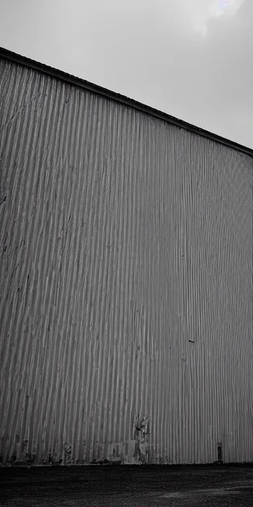 Prompt: «realistic warehouse deep sad blow wind plastic metal walls gloomy dark texture violence ignorance guilty end»