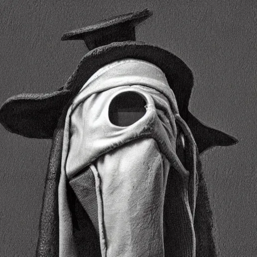 Image similar to plague doctor as a teenager. extremely lush lifelike detail. award - winning digital art by ansel adams, alan lowmax, steichen. surreal scientific photoillustration, artstation, shutterstock polycount contest winner, biomorphic. child larva plague doctor