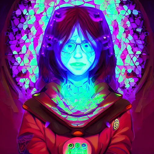 Image similar to skill magic geek inside matrix deepdream radiating a glowing aura stuff loot legends stylized digital illustration video game icon artstation lois van baarle, ilya kuvshinov, rossdraws,