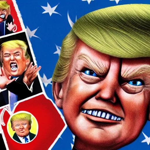 Prompt: donald trump as a garbage pail kid