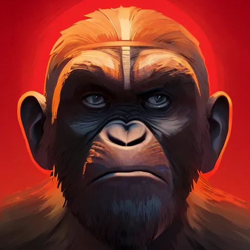 Image similar to face icon stylized minimalist war for the planet of the apes, loftis, cory behance hd by jesper ejsing, by rhads, makoto shinkai and lois van baarle, ilya kuvshinov, rossdraws global illumination