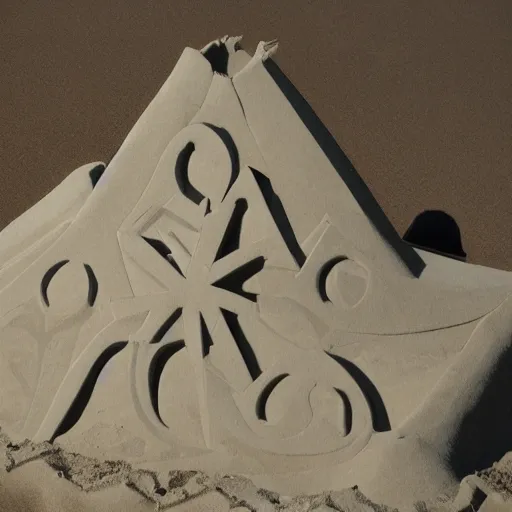 Image similar to a sand castle of shape of a spider