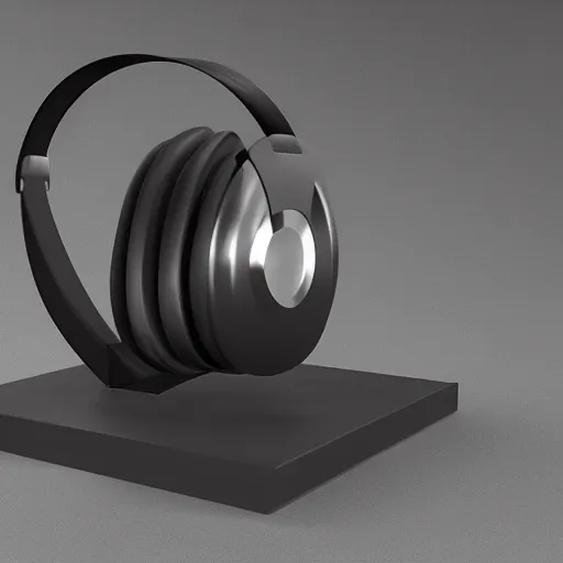 Image similar to headphone stand, futuristic, techno, cyberpunk, product design, 3 d render, concept, fun, swag