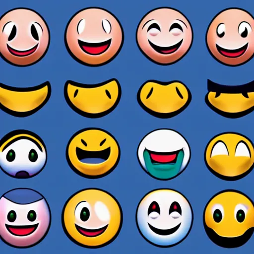 Prompt: emoji funny happy smilley 3d cartoon Digital art midjourney stylized