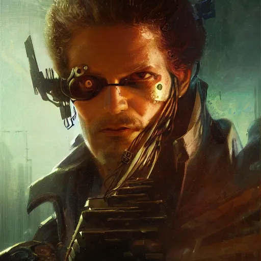 Prompt: a futuristic cyberpunk pirate with an eyepatch, dystopian mood, sci-fi character portrait by gaston bussiere, craig mullins