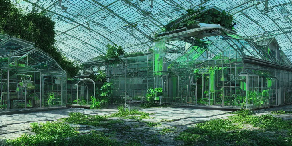 Image similar to futuristic green house 3 d concept art, intricate details, octane rendering, trending on artstation, featured on behance, 4 k