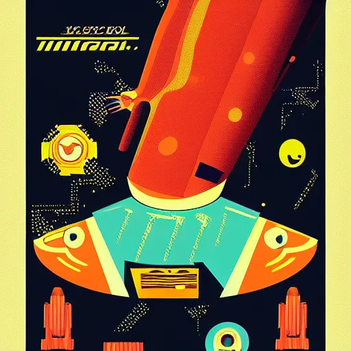 Image similar to a retro futuristic poster design by wang 2 mu,