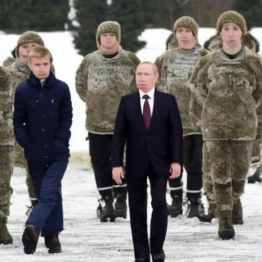 Image similar to putin teams up with a mysterious teenage putin