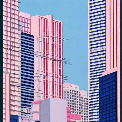 Image similar to a cityscape by hiroshi nagai