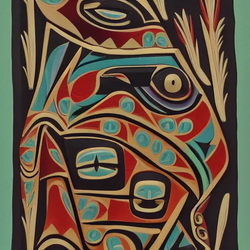 Image similar to haida, pacific northwest, formline whale, native american art