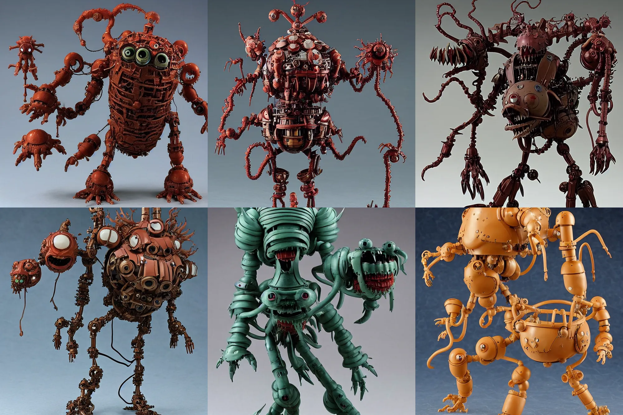 Prompt: A Lovecraftian scary giant mechanized adorable God from the Bible from Studio Ghibli Howl's Moving Castle (2004) as a 1980's Kenner style action figure, 5 points of articulation, full body, 4k, highly detailed. award winning sci-fi. look at all that detail!