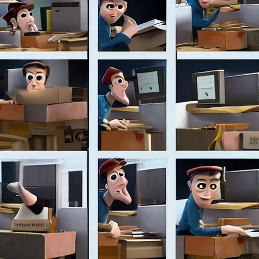 Image similar to bank thief, pixar style