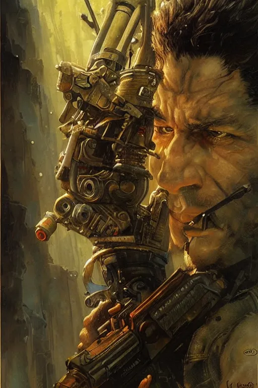 Prompt: a beautifully ultradetailed of character art the contra, bill rizer, by karol bak