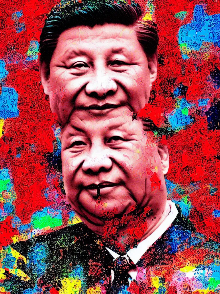 Image similar to Xi JinPing xcopyart style, glitch, detailed