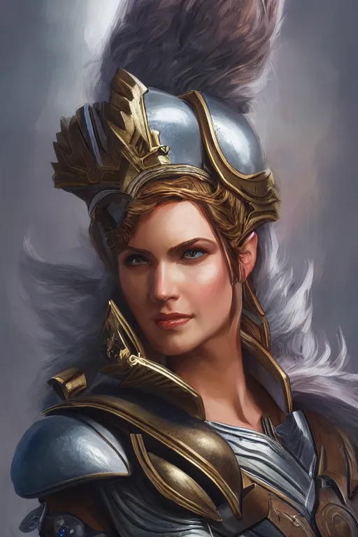 Image similar to amazon valkyrie athena, d & d, fantasy, portrait, highly detailed, headshot, digital painting, trending on artstation, concept art, sharp focus, illustration, art by artgerm and greg rutkowski and magali villeneuve