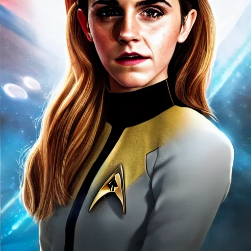 a portrait of emma watson as a star fleet officer from | Stable ...