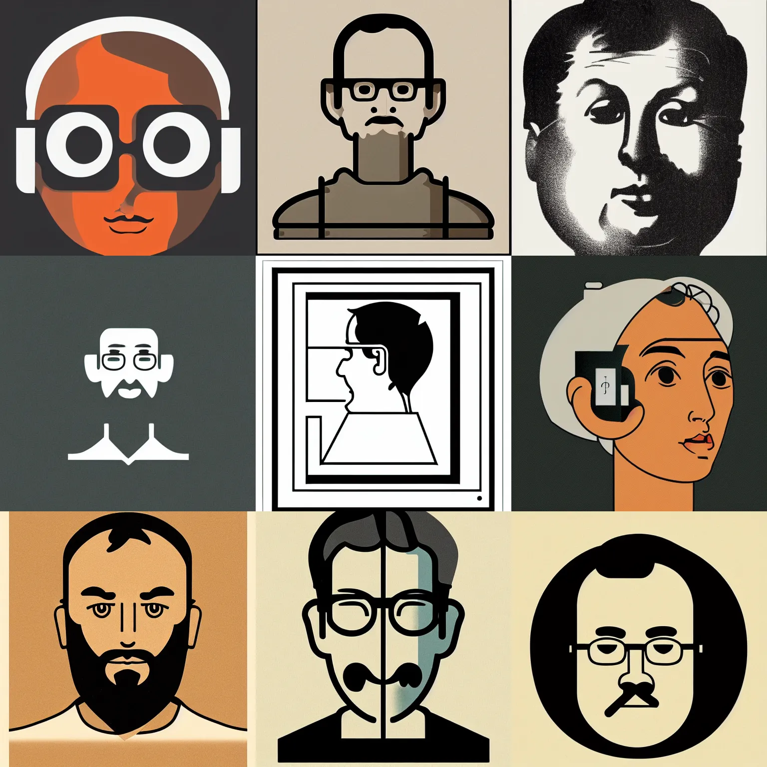 Prompt: icon of software developer stylized minimalist from behance, ios, vintage, magazine illustration, by norman rockwell, william - adolphe bouguereau, pixar, philippe starck, jony ive, dieter rams, henry dreyfuss, naoto fukasawa