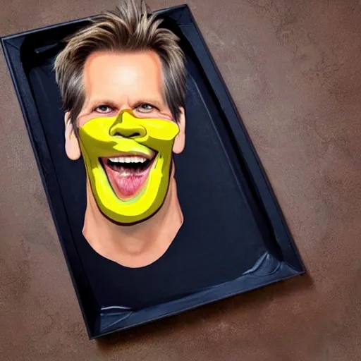 Image similar to kevin bacon face wrapped inside a cheeseburger