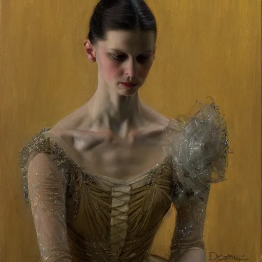 Image similar to portrait of a prima ballerina, by donato giancola and berthold woltze.