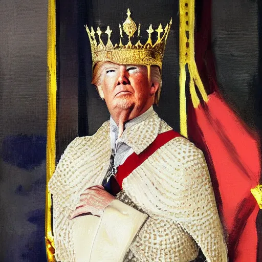 Prompt: trump as a king, painting, royal, award winning