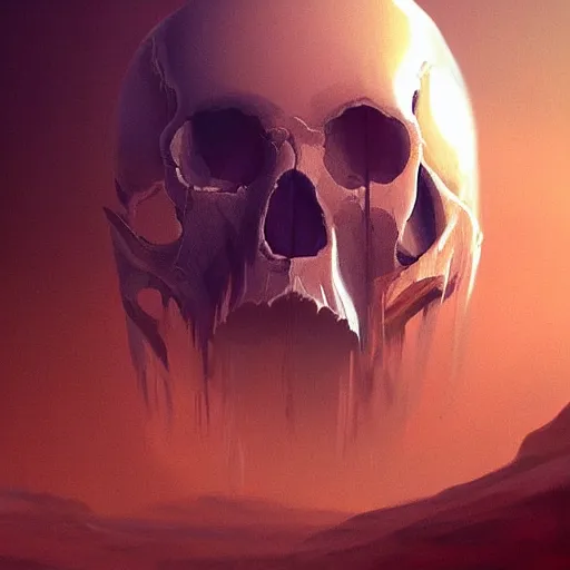 Image similar to planet that looks like a skull, digital painting, beautiful, concept art, ethereal, cinematic, epic, 8k, high detail, Artstation, Trending on Artstation, Artstation HQ, Artstation HD, deviant art, Pinterest, digital art,